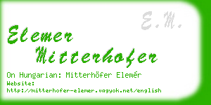 elemer mitterhofer business card