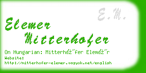 elemer mitterhofer business card